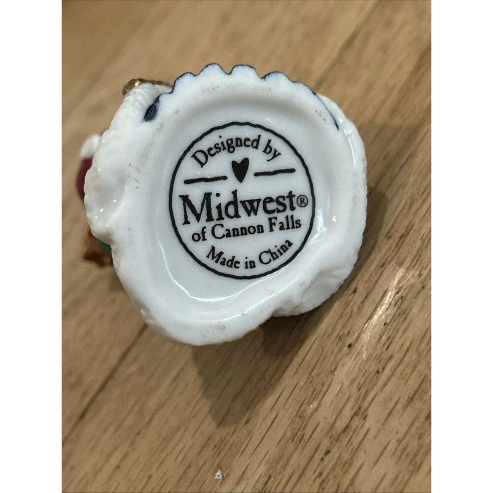 Midwest of Cannon Falls Old World Santa Porcelain Hinged Trinket Box Christmas